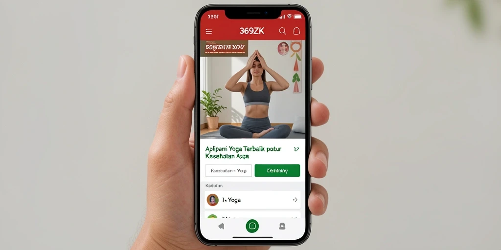 Tampilan antarmuka pengguna aplikasi Yoga yang intuitif dan menarik.