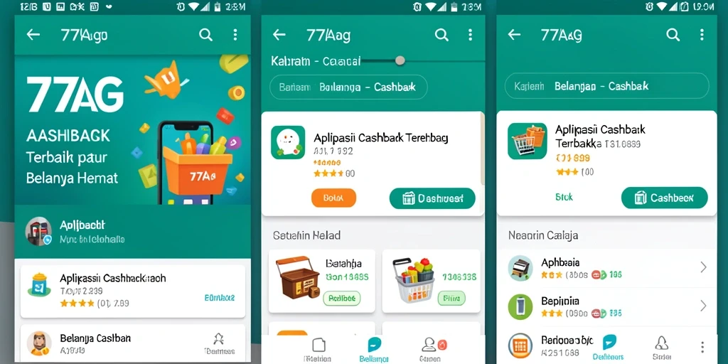 Antarmuka pengguna 77AG yang sederhana dan intuitif untuk belanja Cashback.
