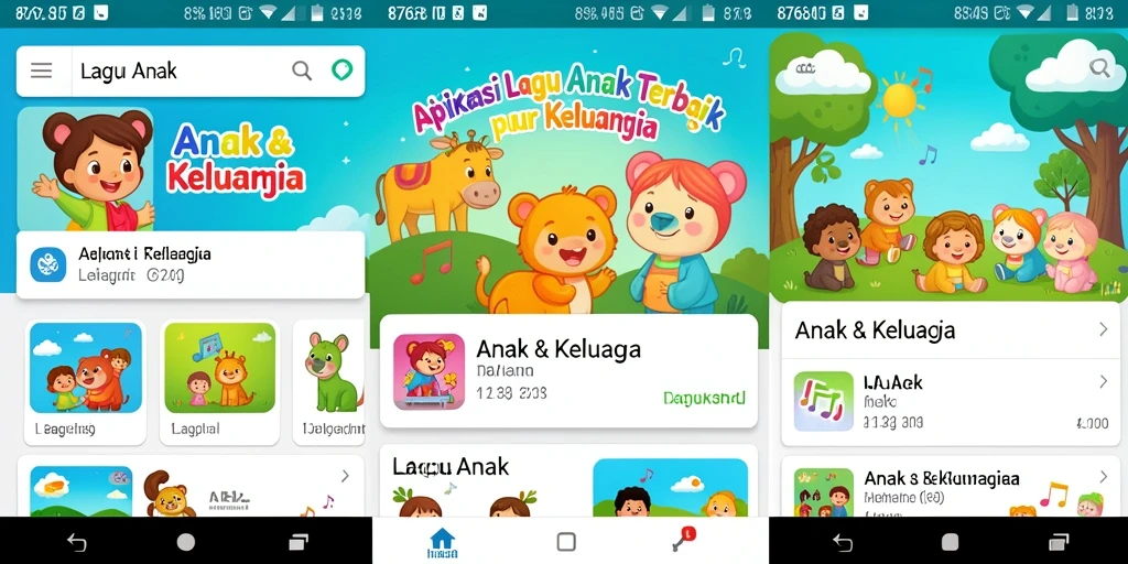 Tampilan antarmuka ceria aplikasi Lagu Anak 8768
