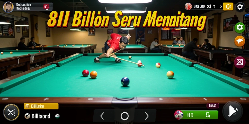 Antarmuka menawan dari permainan billiard 8II yang mudah digunakan.