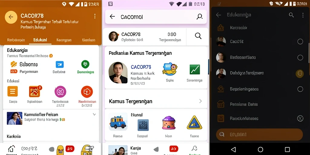 Tampilan antarmuka CACOR78 yang user-friendly untuk terjemahan.