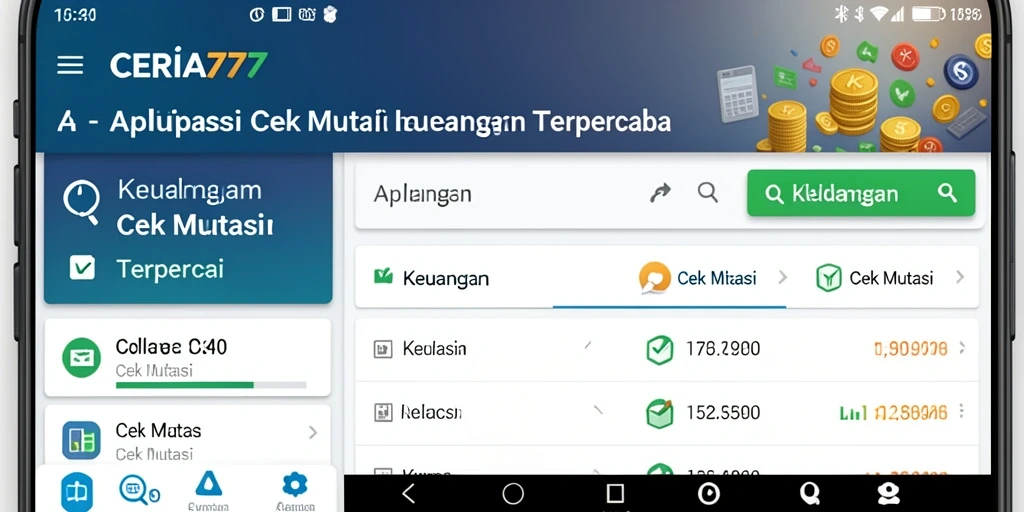 Tampilan antarmuka utama aplikasi Cek Mutasi CERIA777.