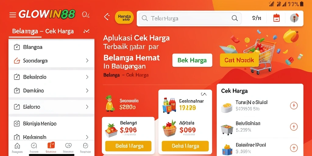 Antarmuka GLOWIN88 untuk cek harga produk dengan mudah.