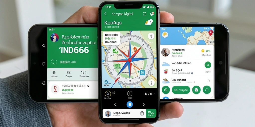 Antarmuka aplikasi Kompas Digital IND666 yang informatif dan mudah digunakan.