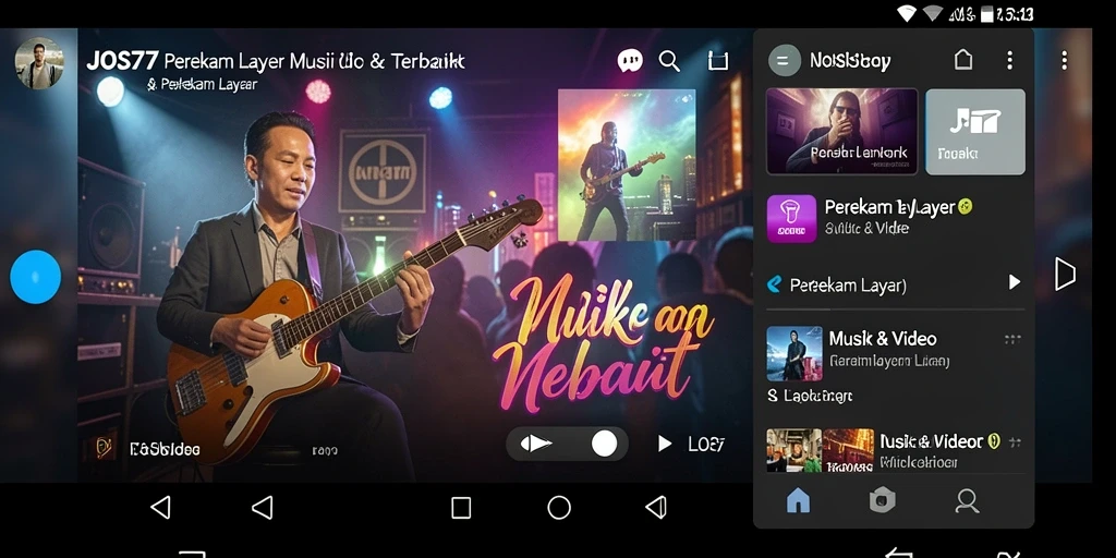 Antarmuka JOS77 dengan fitur perekaman layar yang intuitif.