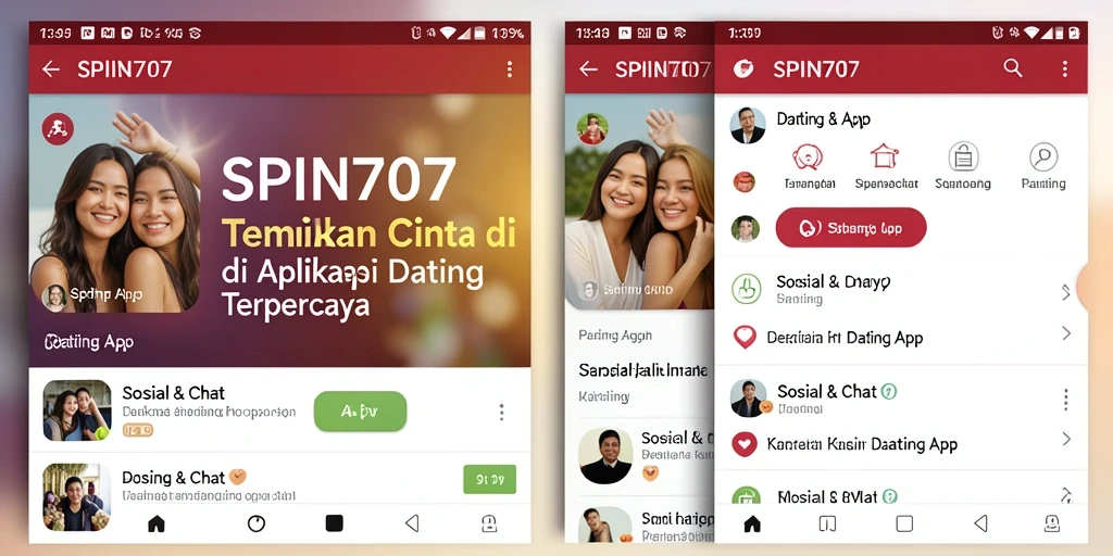 Screenshot utama SPIN707 menunjukkan antarmuka aplikasi Dating yang ramah pengguna.